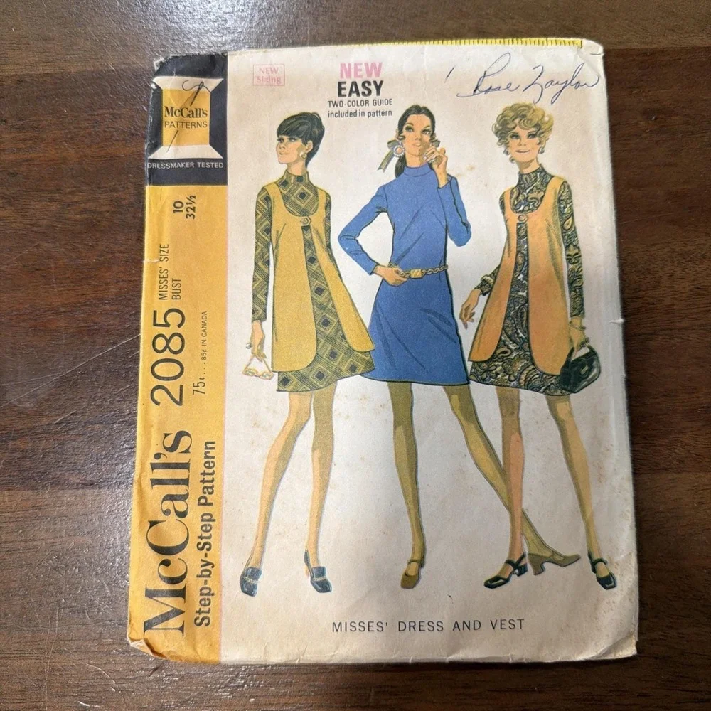 3- Vintage 1960's Sewing Patterns Teen/Misses SZ 10 Simplicity, McCall's